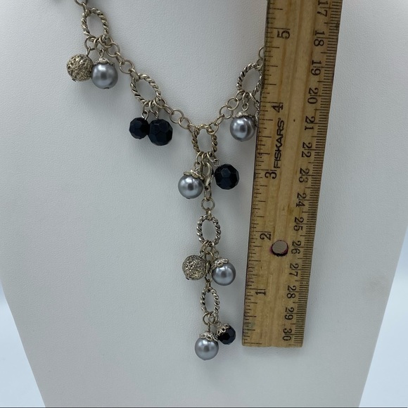 NEW Premier Designs Arabella Silver Plated Beaded Lariat Looking Ornate Necklace - Picture 4 of 15